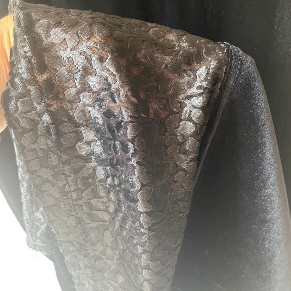 Vintage Sleeveless Black Velvet Maxi Dress Sheer Lace Whimsigoth Vamp Petite S - Picture 7 of 8